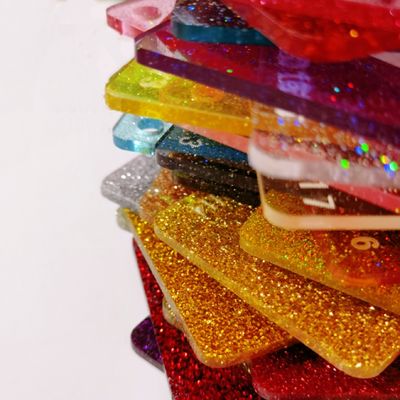 1220x2440mm Glitter Acrylic Sheet 3mm Customized Design  Virgin Grade