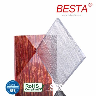 Lembar Akrilik Dekoratif Termoforming Desain Kayu 1.20g/Cm3 Densitas